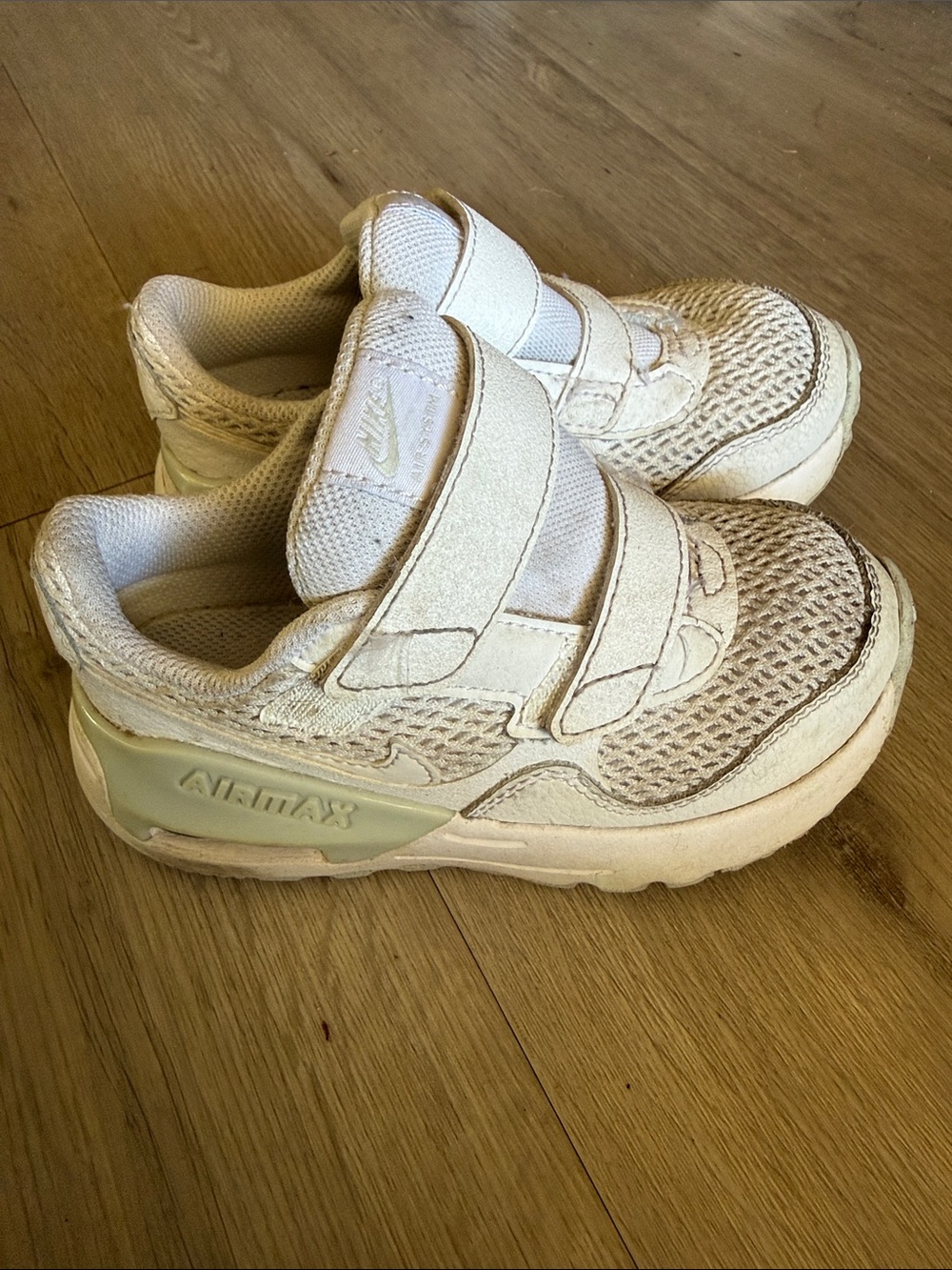 Nike Kids Cream/White Air Max Velcro Sneakers